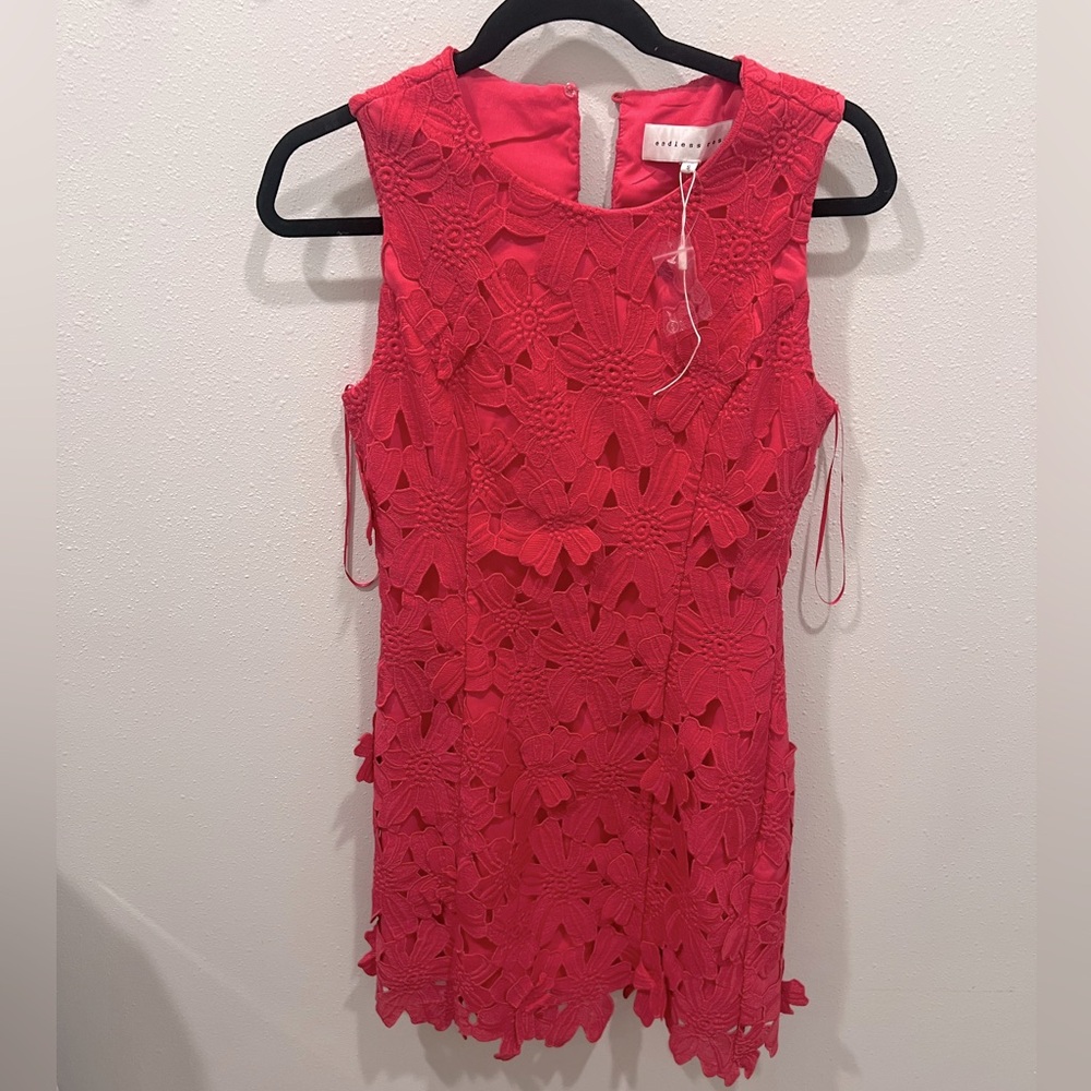 ENDLESS ROSE FLORAL LACE MINI DRESS, size small, new with tags.